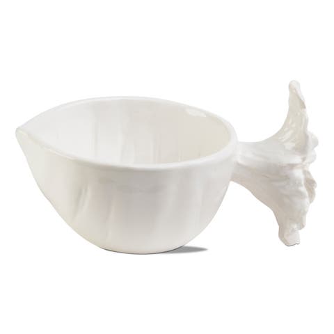 White Ceramic Beet Serving Bowl for Everyday Use