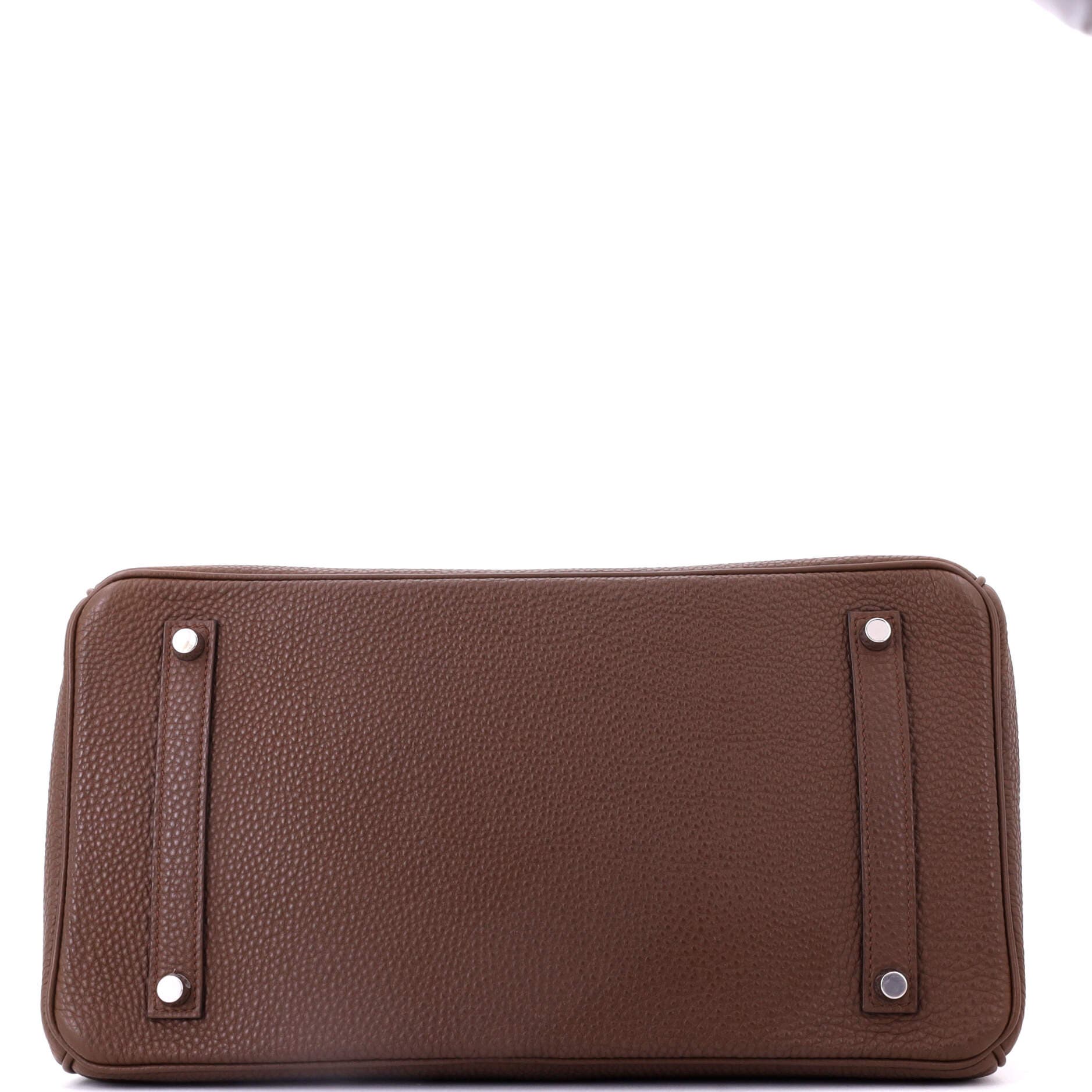 Pre-Owned Hermes Birkin Handbag Brown Togo with Palladium Hardware 35, Alternate, color, Brulee