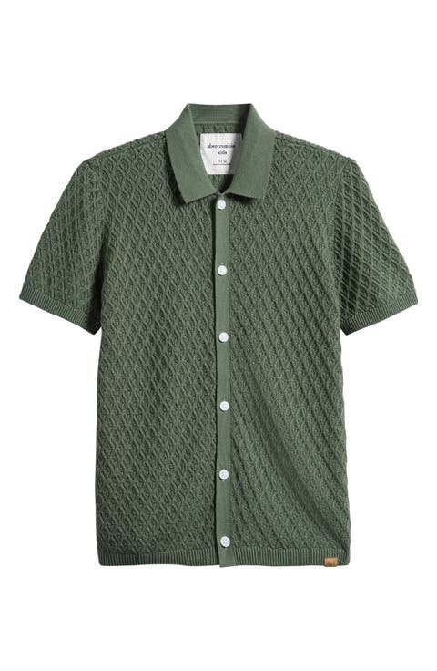 Kids' Buttoned Short Sleeve Sweater