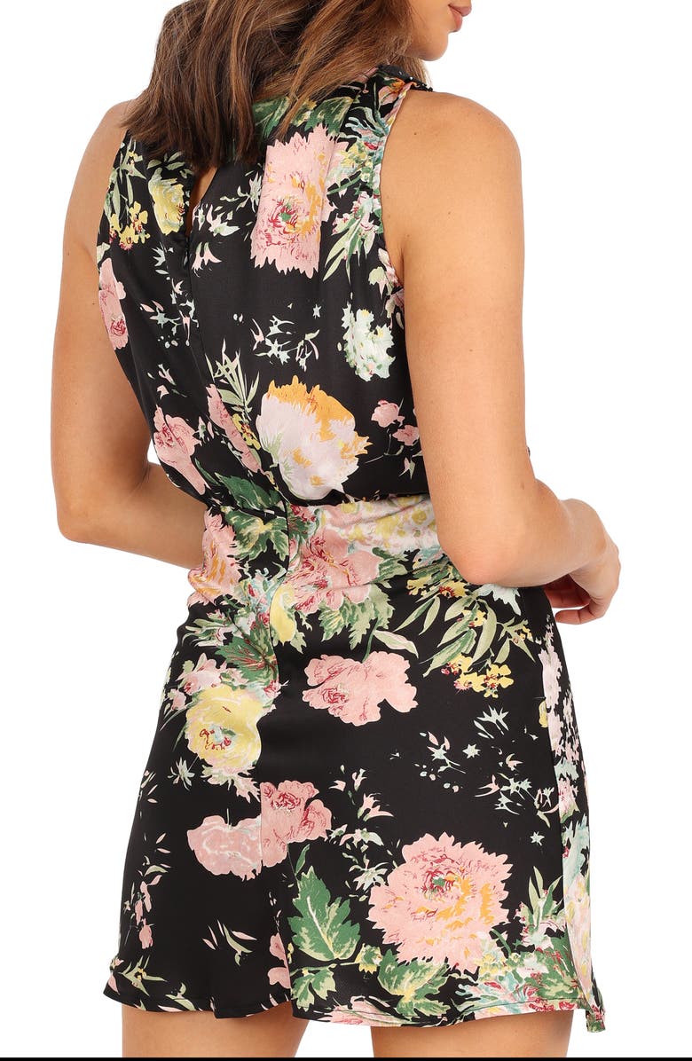 Anabelle Floral Halter Neck Satin Minidress