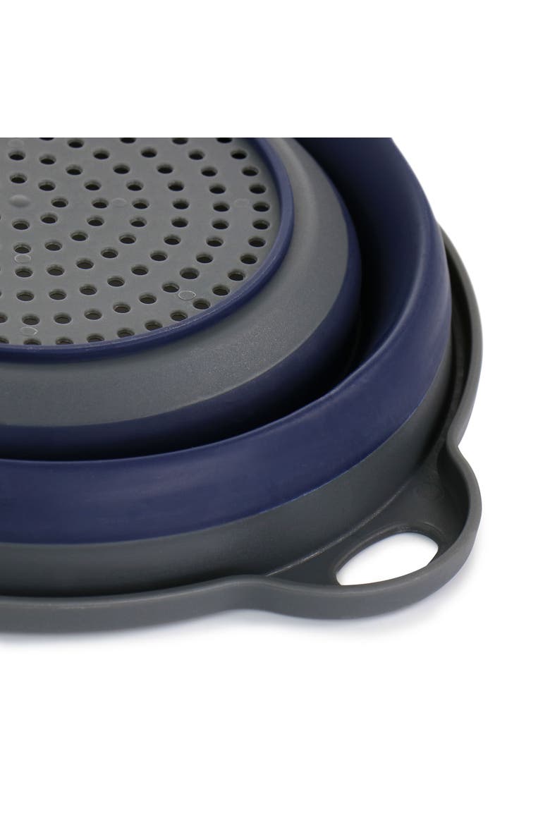 Bluemarine Collapsible Polypropylene Colander with Handle, Alternate, color, Blue