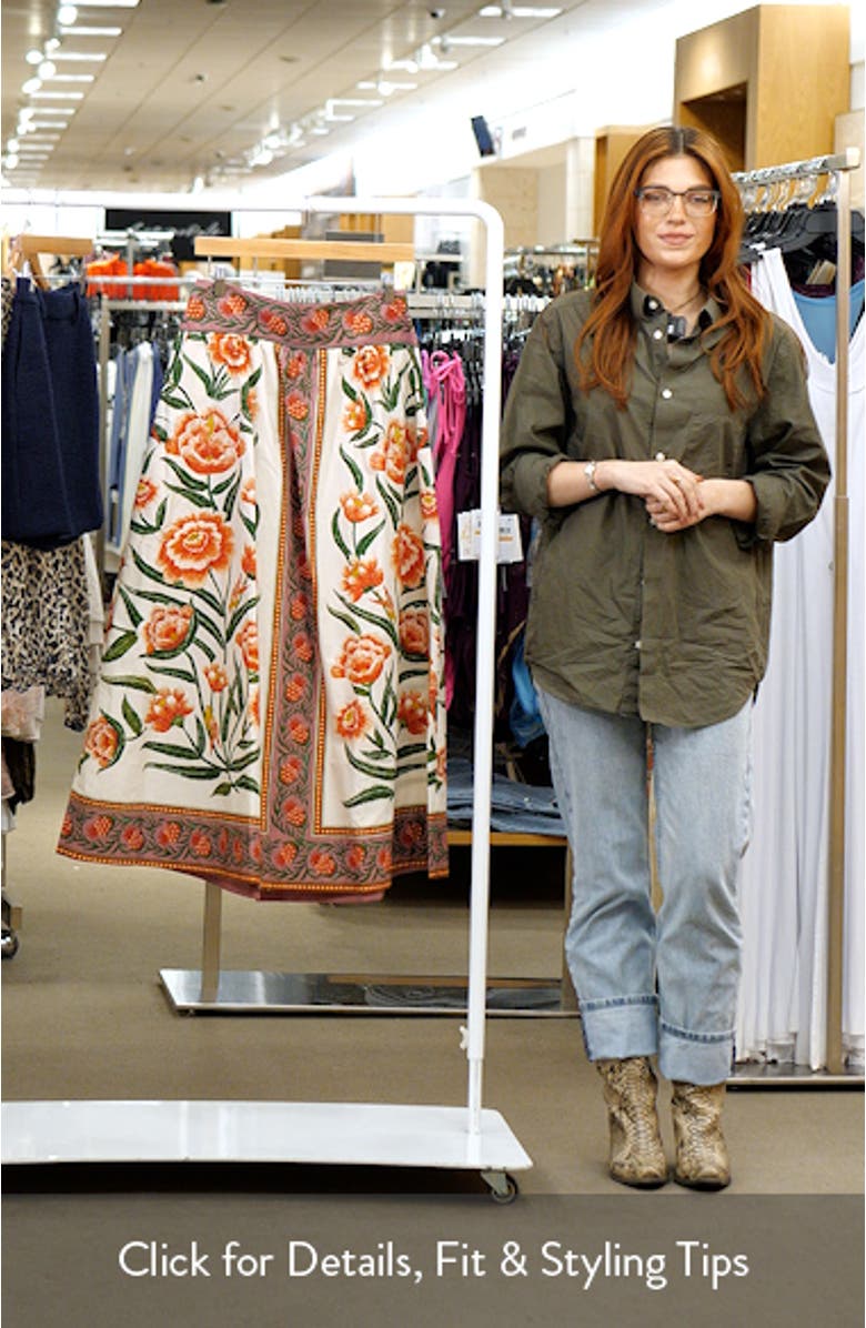 Anika Placed Floral Print Cotton Skirt, sales video thumbnail