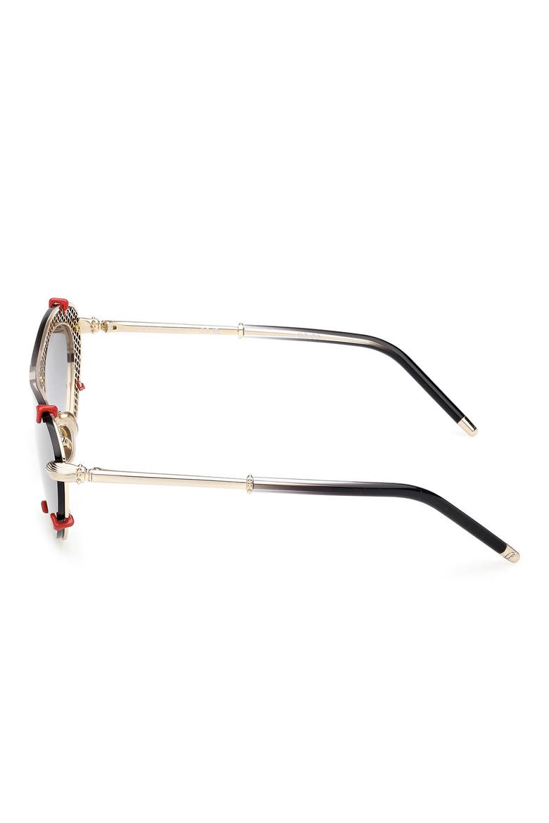 Oval Sunglasses, Alternate, color, SHINY PALE GOLD / ZEISS SMOKE GRADIENT LENS