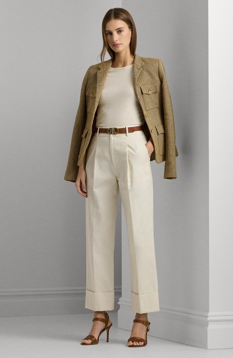 Lauren Ralph Lauren Double Faced Stretch Cotton Ankle Pants, Alternate, color, 