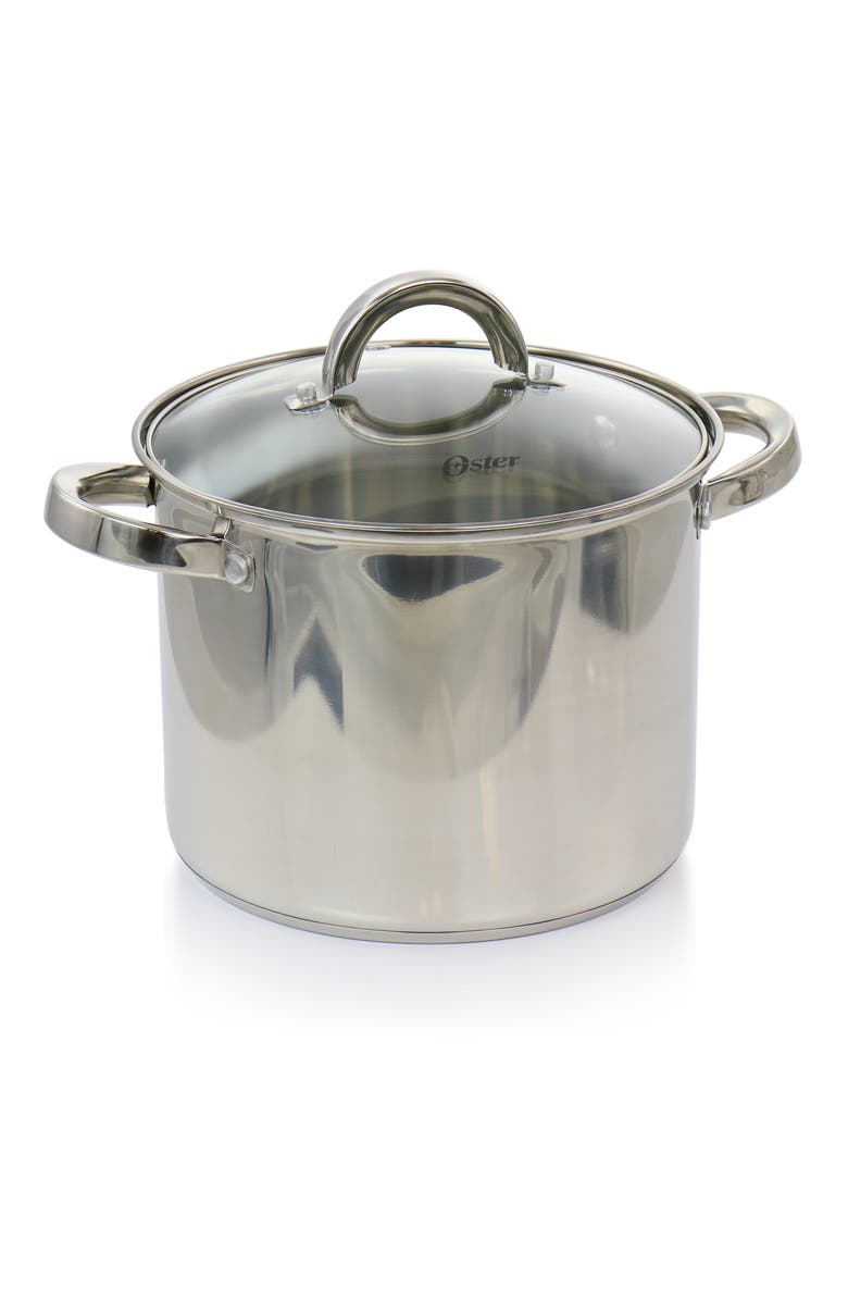 OSTER Sangerfield 5 Quart Stainless Steel Pasta Pot with Steamer Insert and Basket, Alternate, color,