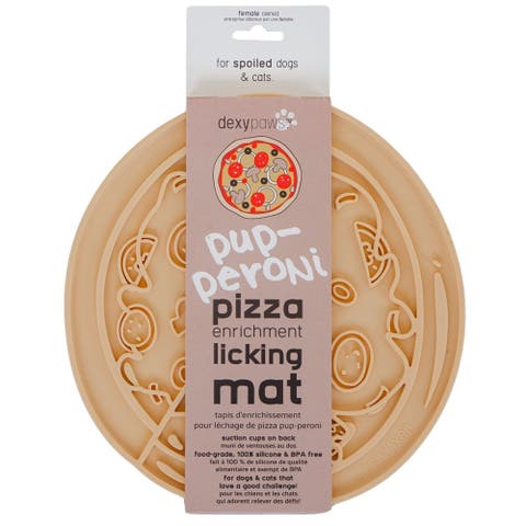 Enrichment Lick Mat Pupperoni Pizza Grooved Silicone