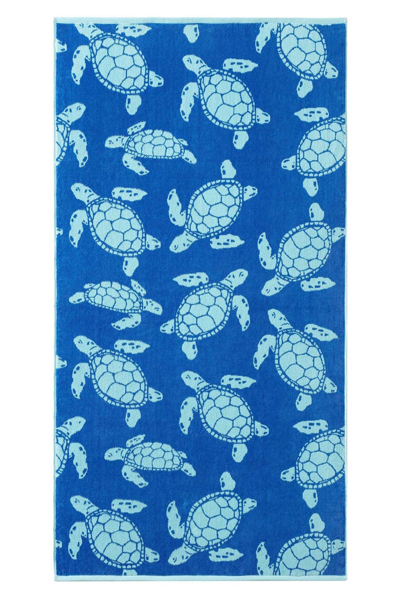 Cotton Velour Beach Towel, Main, color, MEDIUM / DARK BLUE