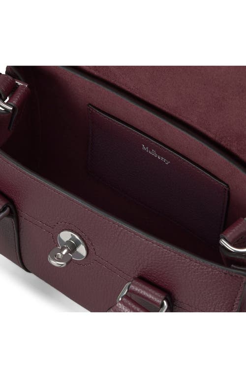 Mulberry Mini Bayswater Grained Leather Handbag In Burgundy