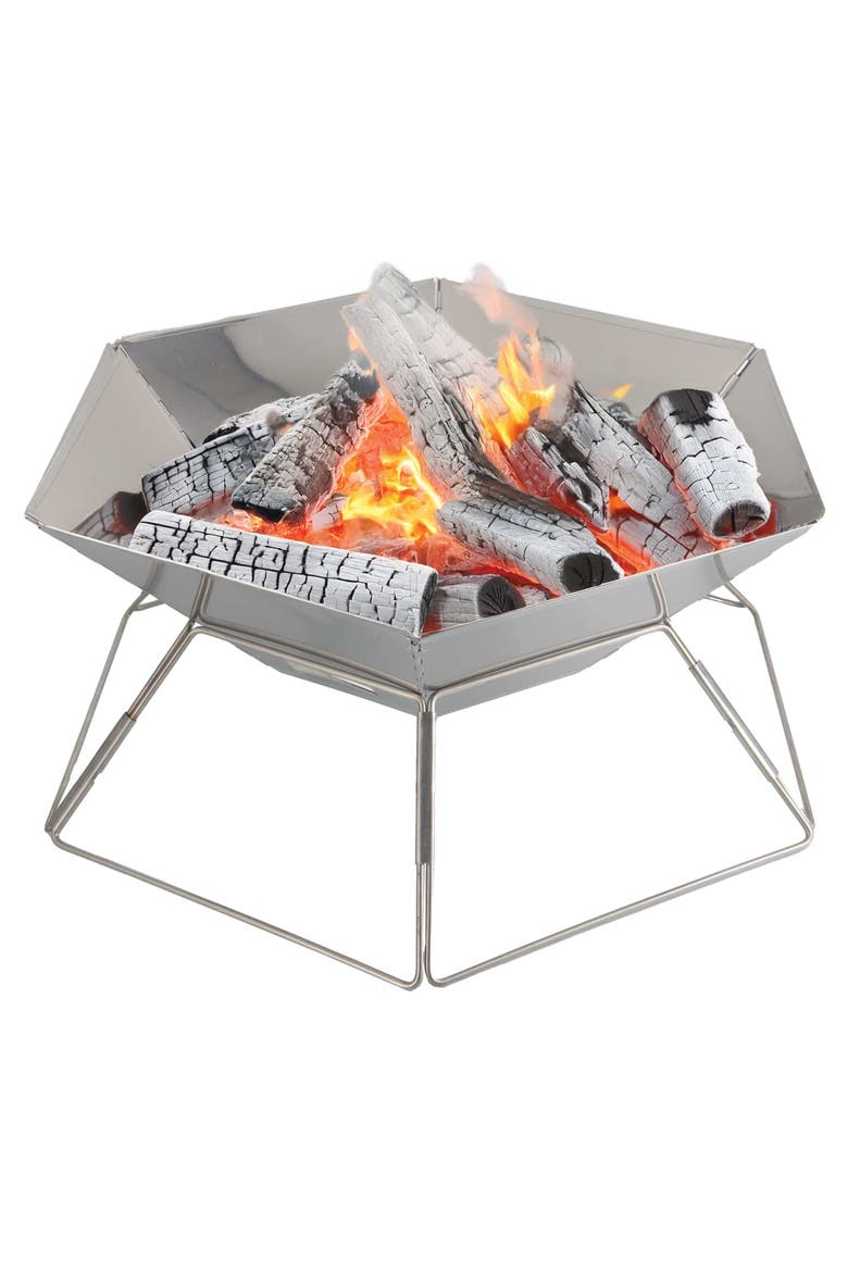 20" Portable Stainless Steel Folding Charcoal BBQ Grill, Main, color, Silver