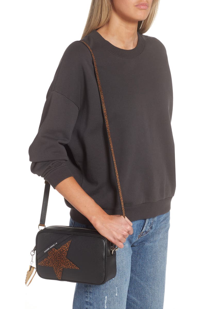 Golden Goose Star Leather Crossbody Camera Bag, Alternate, color,