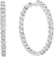 EFFY Diamond Oval Hoop Earrings