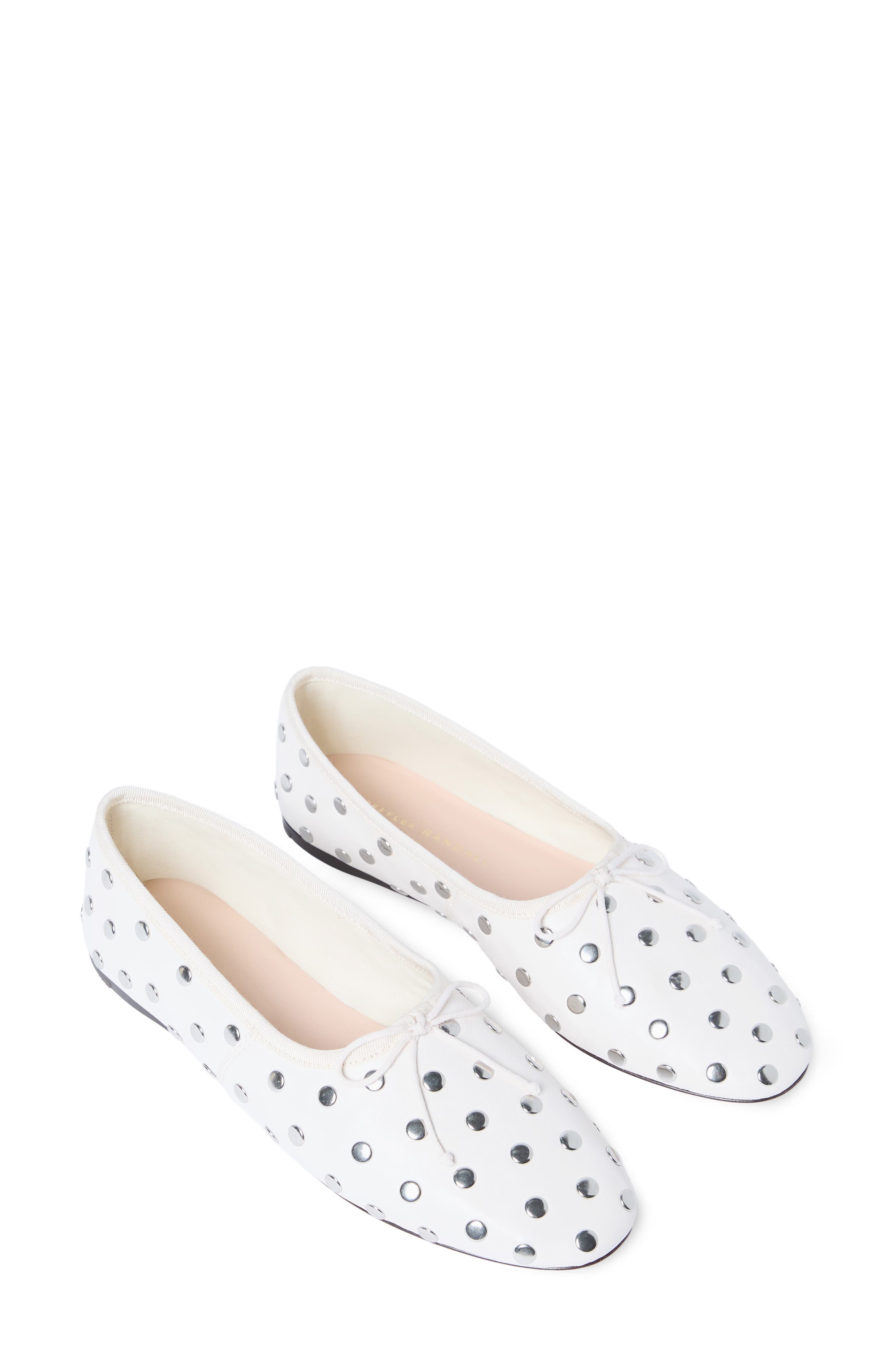 Loeffler Randall Landon Ballet Flat, Alternate, color, Ecru/ Silver