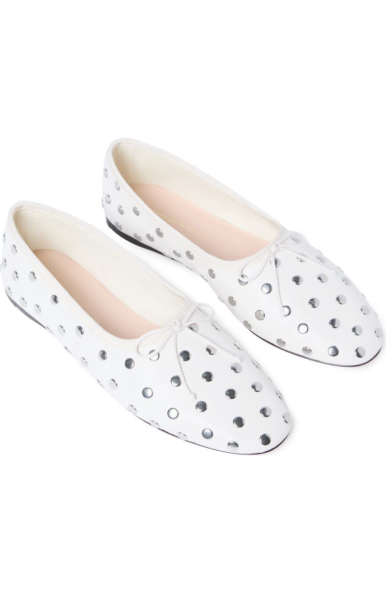Loeffler Randall Landon Ballet Flat, Alternate, color, Ecru/ Silver
