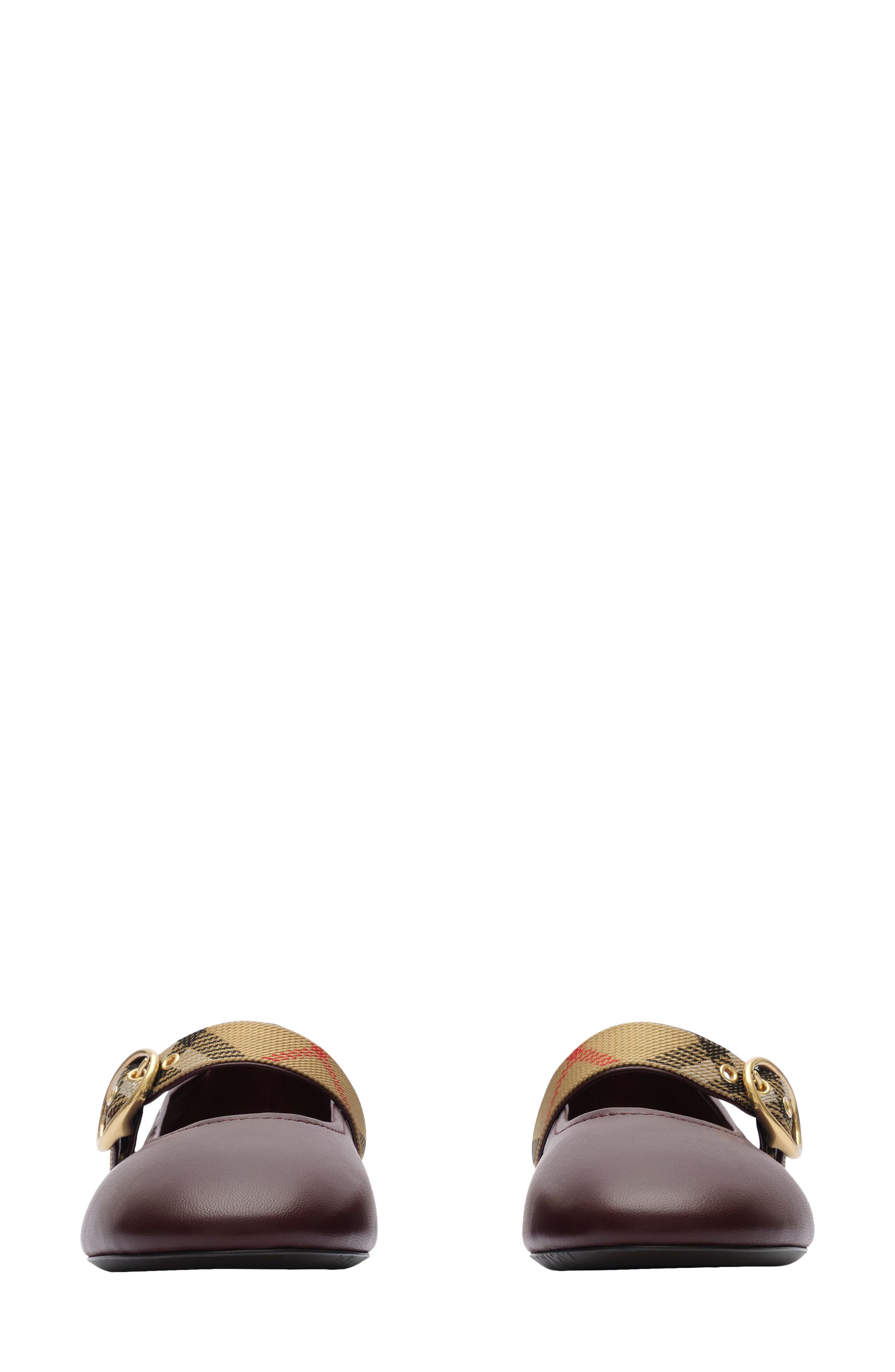 Burberry Robin Mary Jane Ballet Flat, Alternate, color, Vineyard Red