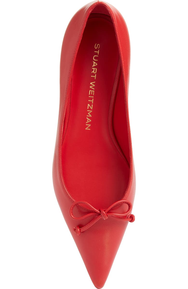 Stuart Weitzman Landon Pointed Toe Ballet Flat, Alternate, color, Cherry