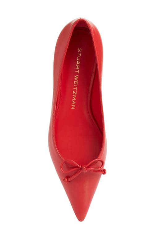 Stuart Weitzman Landon Pointed Toe Ballet Flat In Cherry