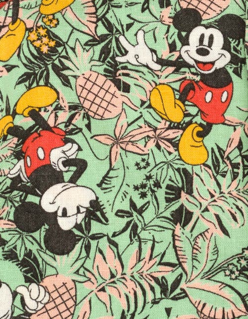 Disney Mickey Mouse Button-down T-shirt & Shorts Set In Green