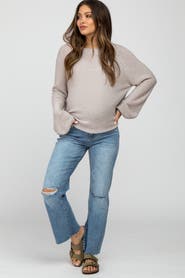 PinkBlush Straight Leg Frayed Hem Maternity Jeans