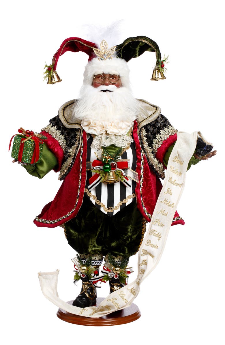 Mark Roberts African American Naughty or Nice Santa, Main, color, Red