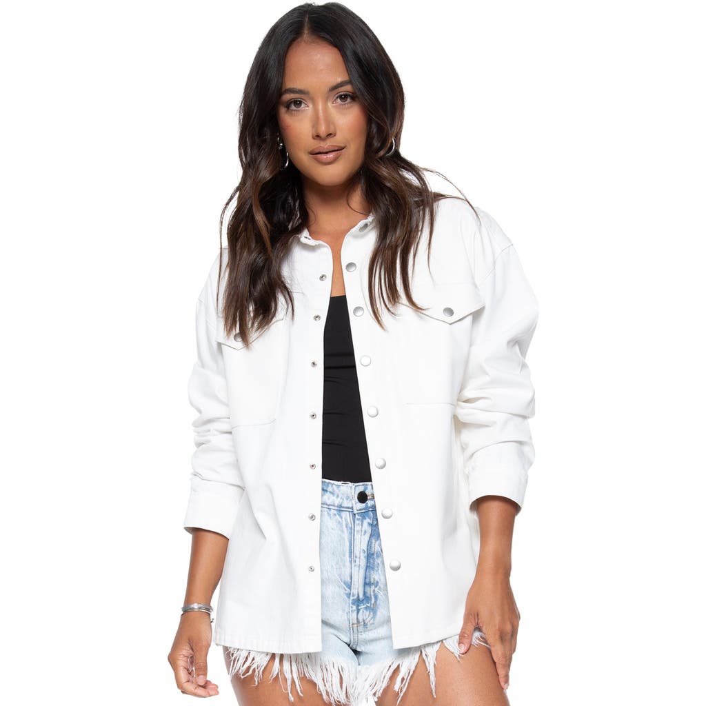 Blue Revival Denim Mix Unreal Leather Shacket