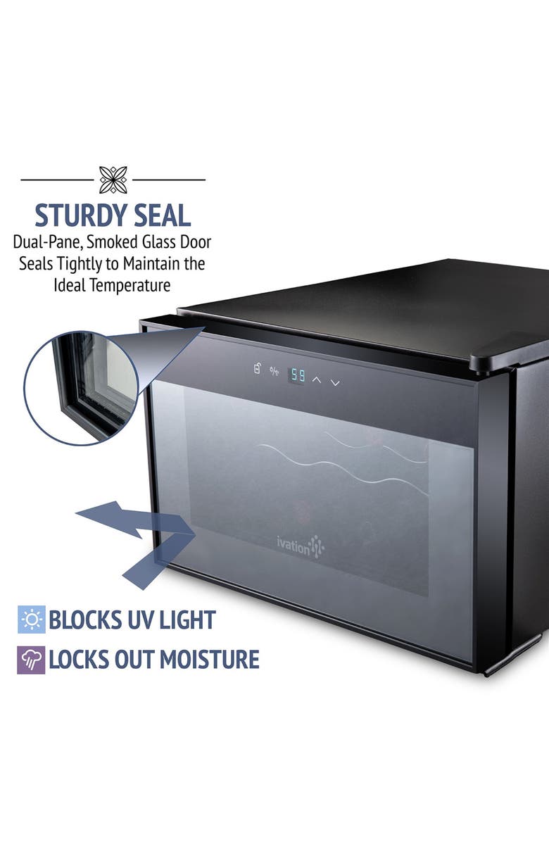 Ivation 8 Bottle Horizontal Thermoelectric Wine Cooler, Alternate, color, 