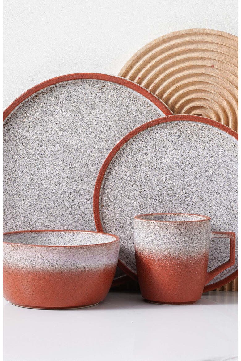 Vince Stoneware 16-Piece Dinnerware Set, Alternate, color, Red