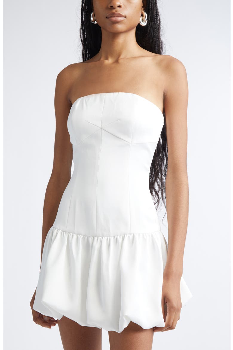 Kris Strapless Bubble Hem Minidress, Alternate, color, IVORY