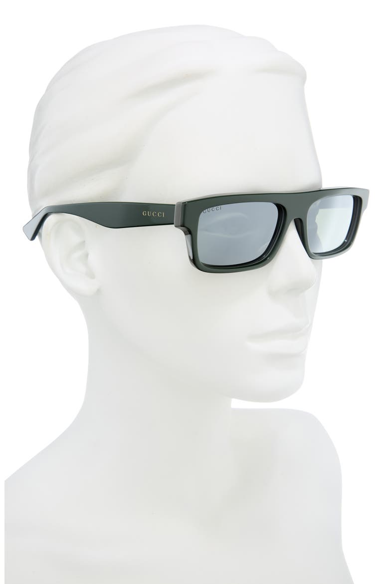 54mm Gradient Rectangular Sunglasses, Alternate, color, GREEN GREEN SILVER