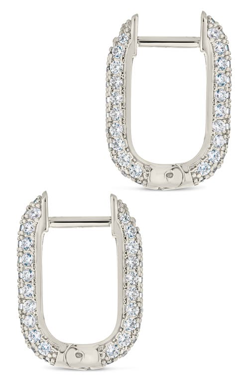 Sterling Forever Mara Cubic Zirconia Hoop Earrings In Silver