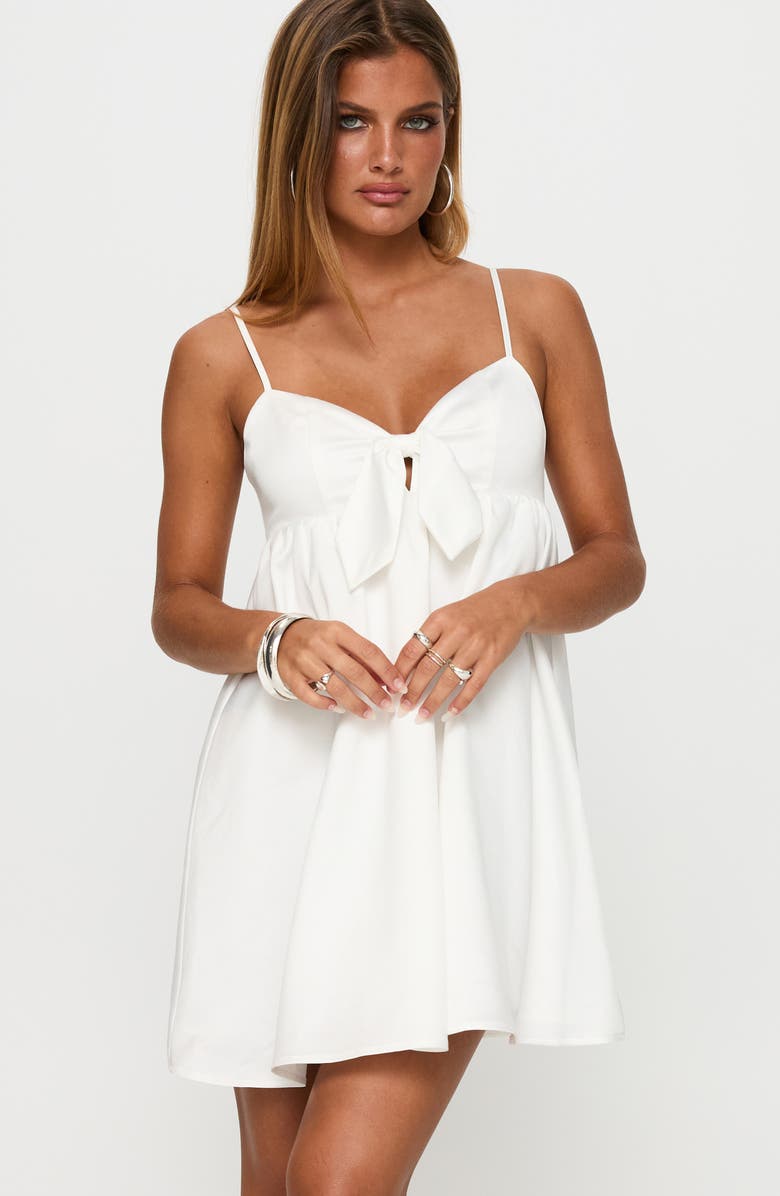 Princess Polly Wilmina Bow Front Minidress, Alternate, color, White