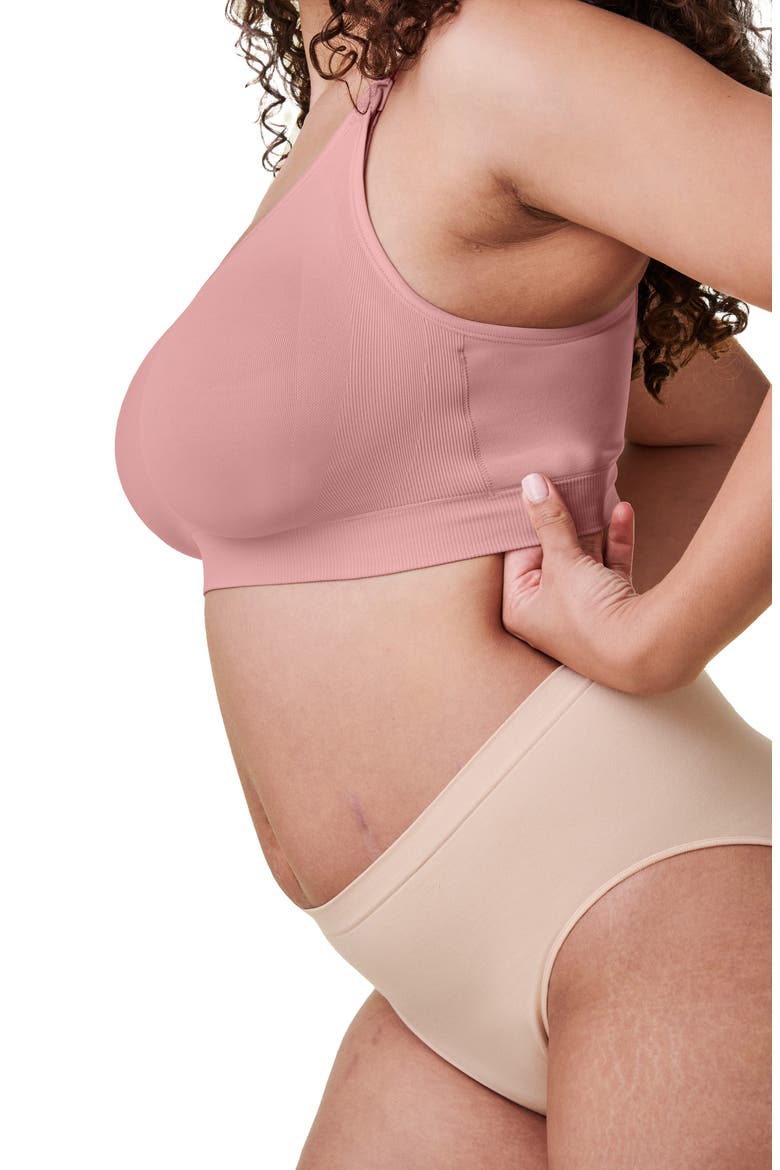 Body Silk Seamless Recycled Nylon Blend Wireless Maternity/Nursing Bra, Alternate, color, DUSTED PEONY