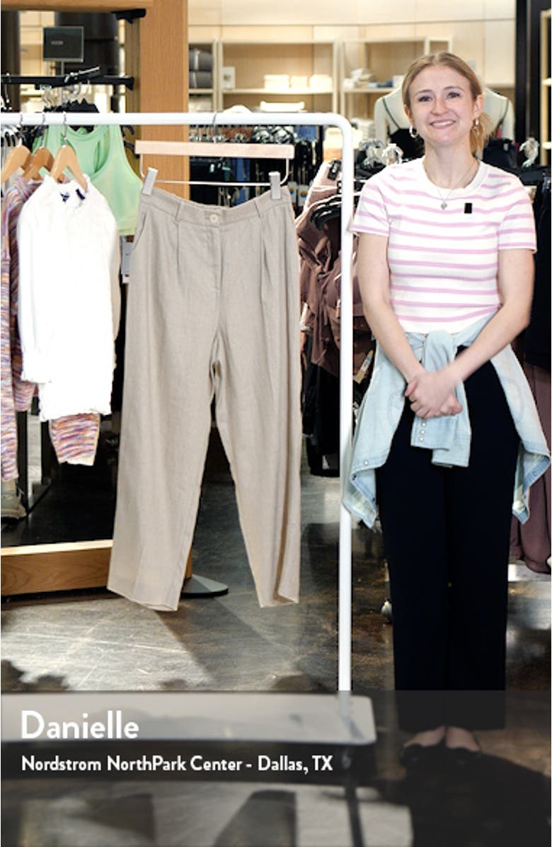 Brunoli Linen Ankle Straight Leg Pants, sales video thumbnail