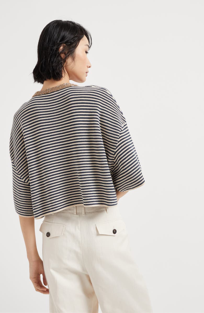 Brunello Cucinelli Cardigan with Dazzling Collar, Alternate, color,