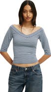Cotton On Women's Bella Off Shoulder V Neck 3/4 Tee