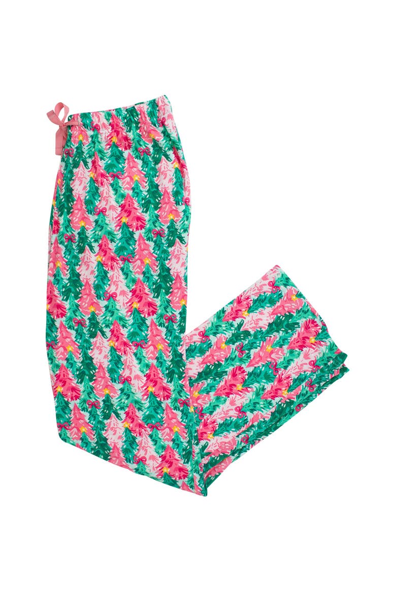 SoftSnooze Unisex Holiday Adult Pajama Pants, Main, color, Pink Jolly Grove