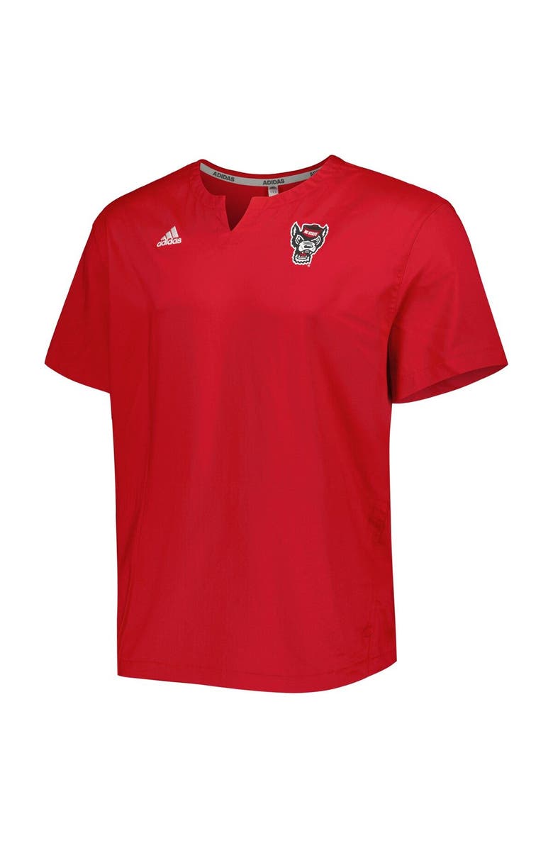 adidas Men's adidas Red NC State Wolfpack Notch Neck Iron Cage Top, Alternate, color,