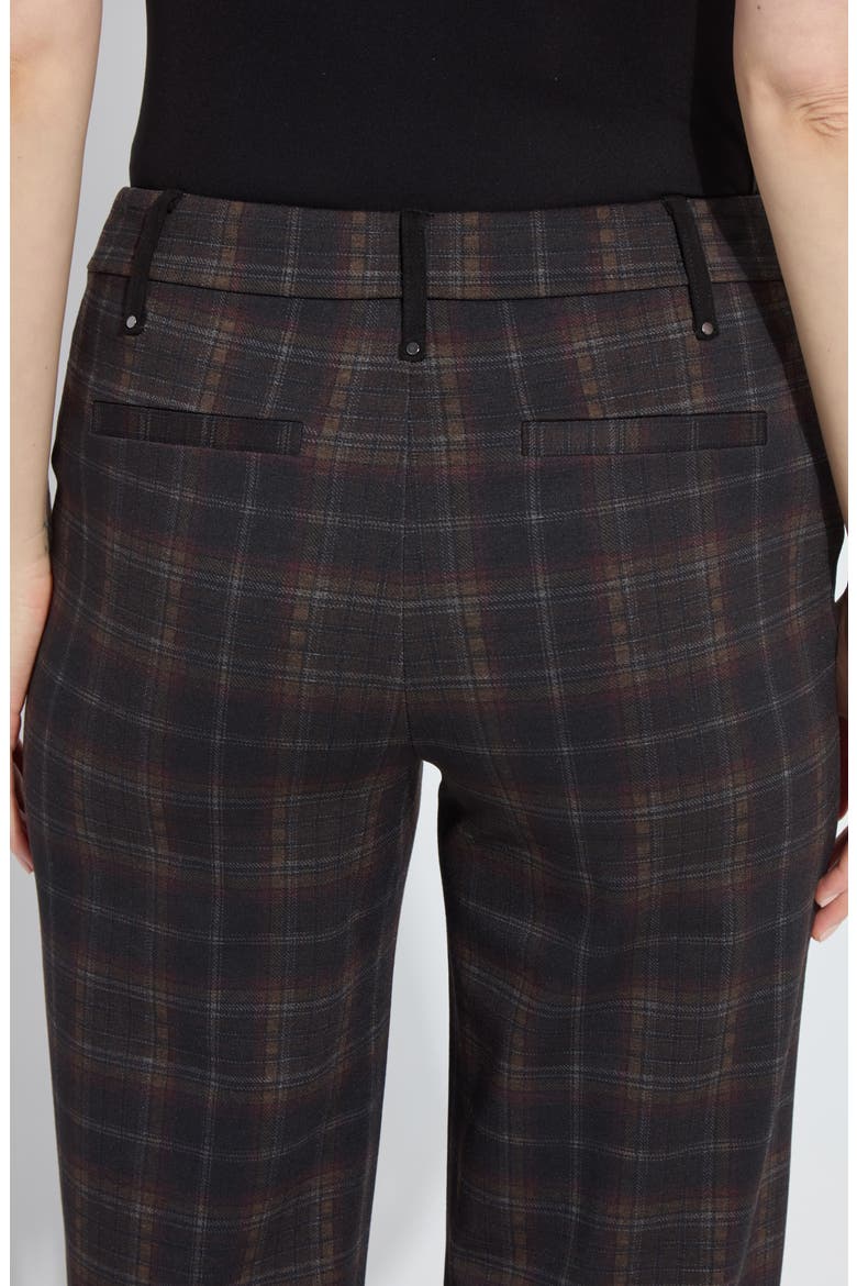 Livia Plaid High Waist Crop Wide Leg Ponte Pants, Alternate, color, DUBLIN PLAID