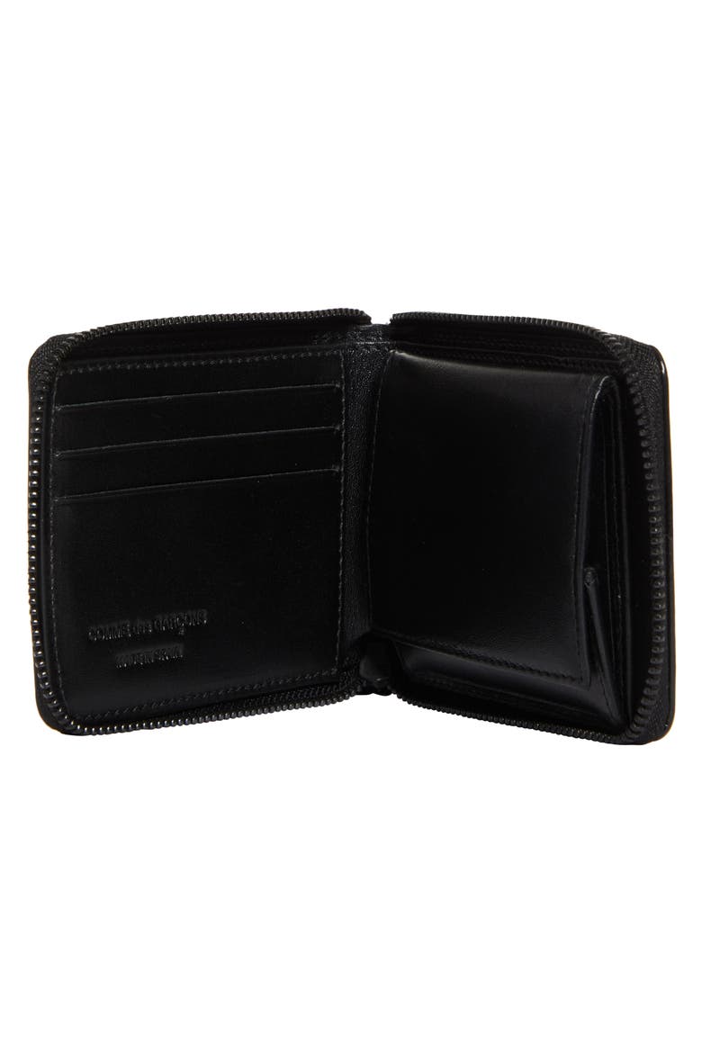 Zipper Medley Leather Wallet, Alternate, color, BLACK