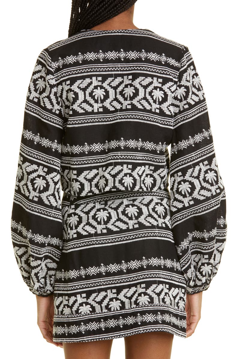 Johanna Ortiz Black Sand Embroidered Cotton Blend Top, Alternate, color, 