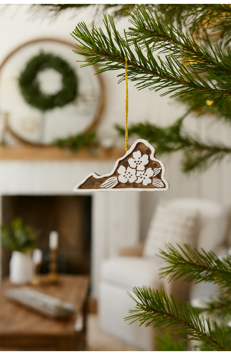 Matr Boomie Virginia State Dogwood Ornament, Alternate, color, Natural