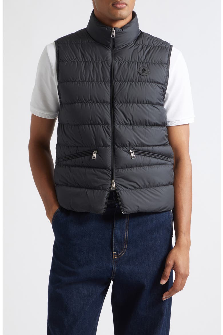 Treompan Water Repellent Down Puffer Vest, Main, color, BLACK