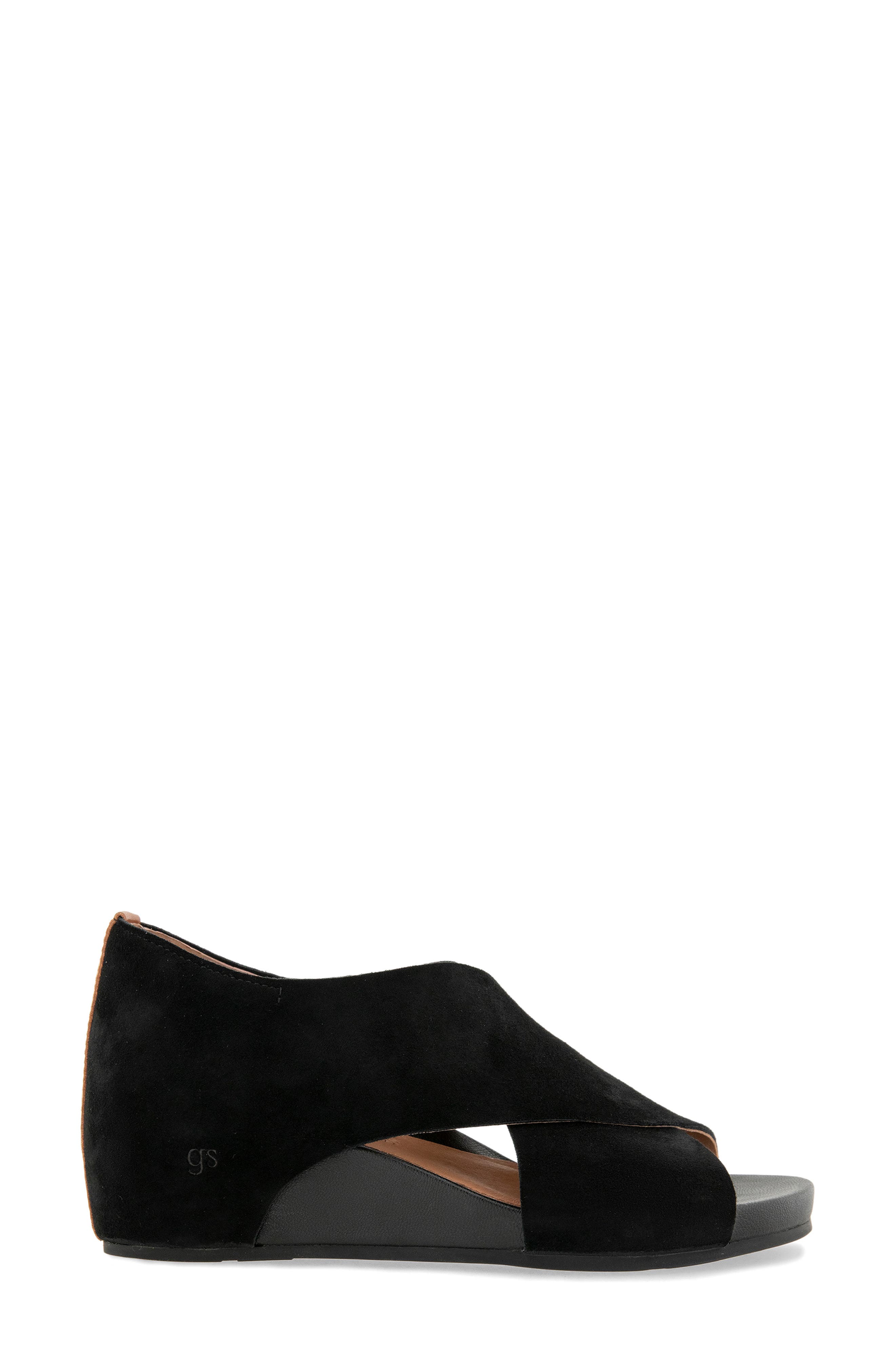 Gentle Souls Gainey Hidden Wedge Sandal, Alternate, color, Black Suede