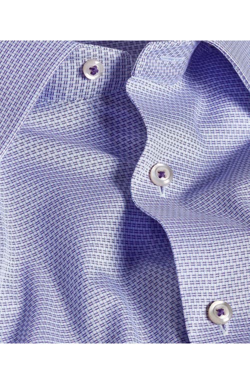 David Donahue Regular Fit Micropattern Cotton Dobby Dress Shirt In Purple