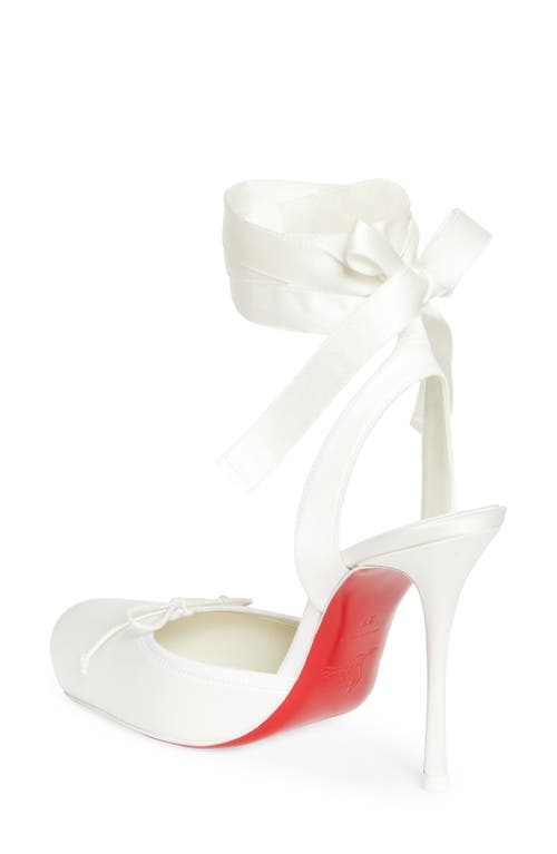 Christian Louboutin Cassia Lace-up Slingback Pump In White