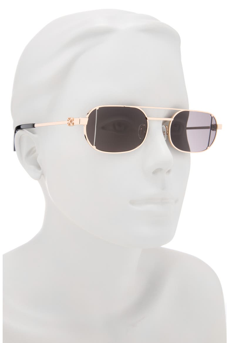 55mm Lynn Oval Sunglasses, Alternate, color, GOLD GREY