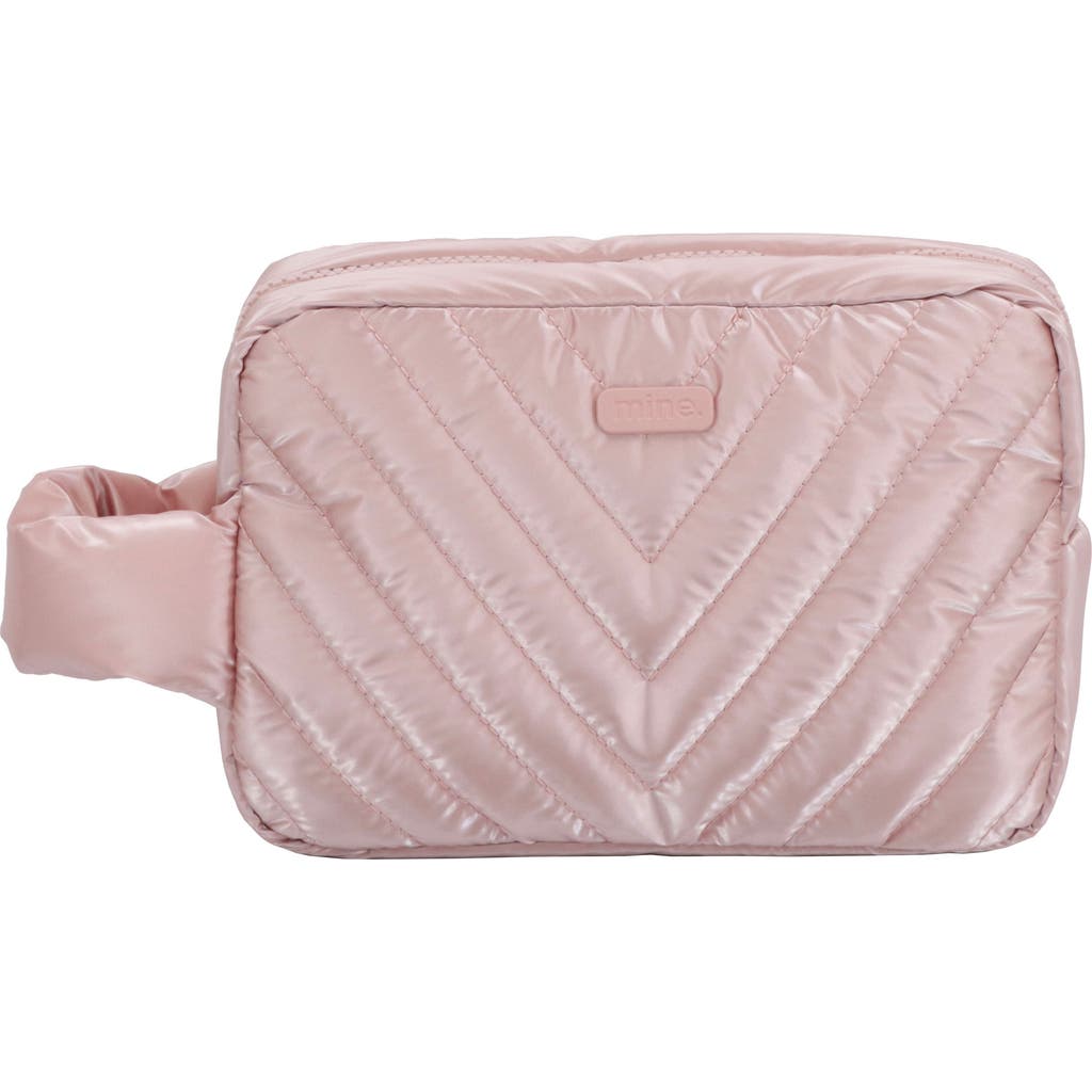 Mytagalongs Ellie Quilted Cosmetic Bag In Pink