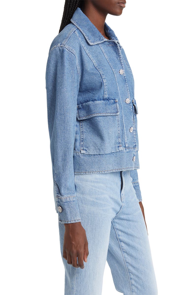 Rails Bianca Embellished Button Denim Jacket, Alternate, color, 
