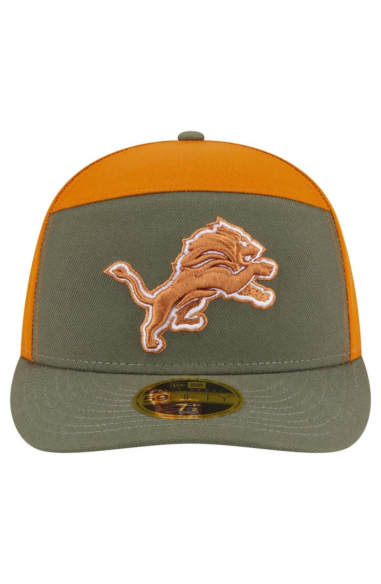 New Era Men's New Era Olive/Brown Detroit Lions Two-Tone Color Pack Split Panel 59FIFTY Fitted Hat, Alternate, color, Olive