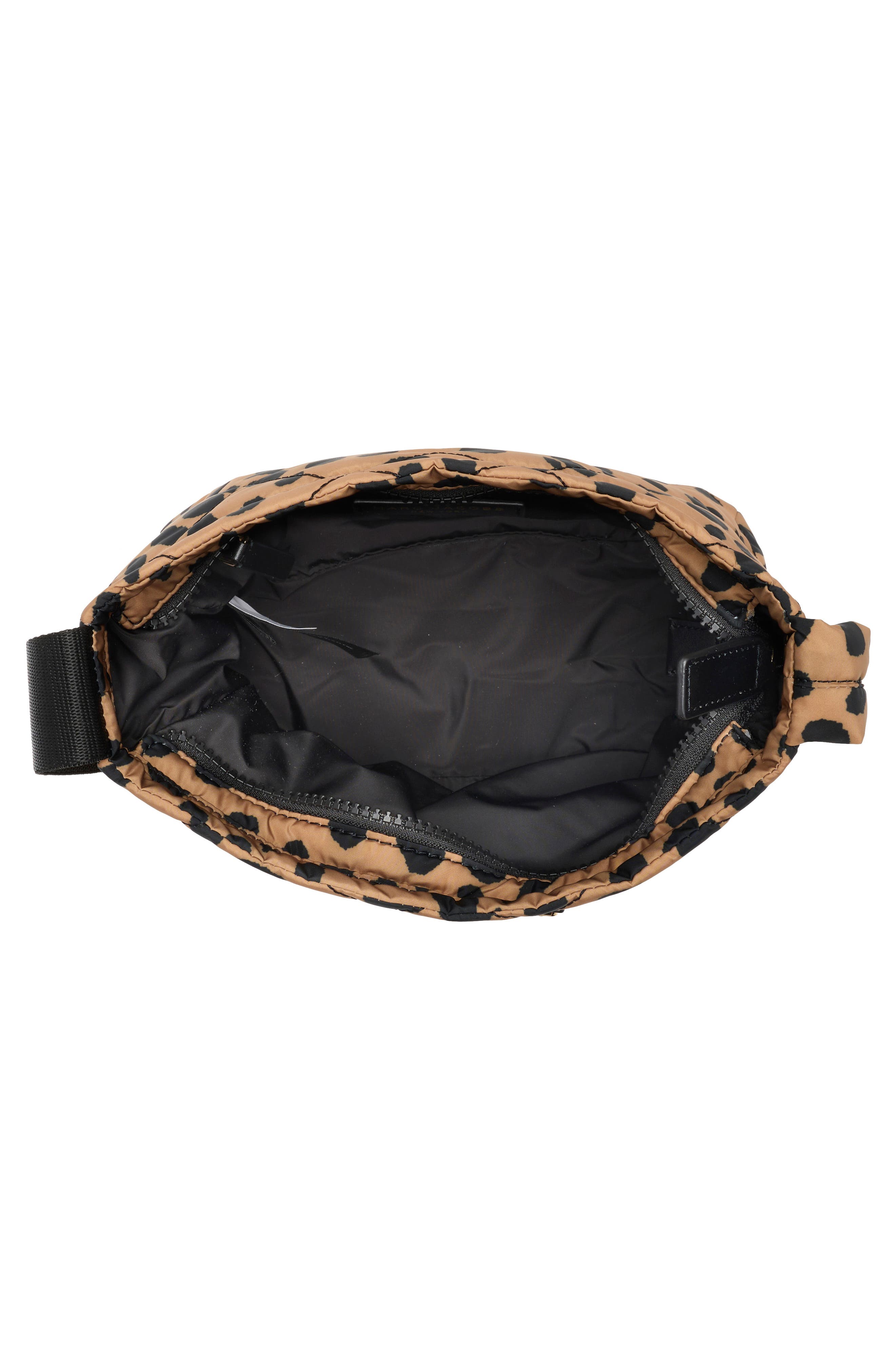 Marc Jacobs Cheetah Print Quilted Nylon Crossbody Bag, Alternate, color, Dark Khaki/ Black