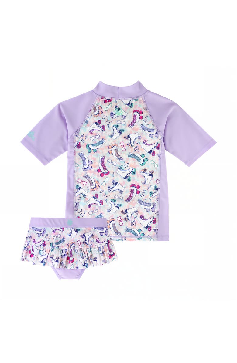 UV Skinz Short Sleeve Sunny Swim Set, Alternate, color, Skating Dayz